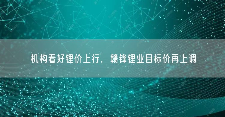 机构看好锂价上行，赣锋锂业目标价再上调